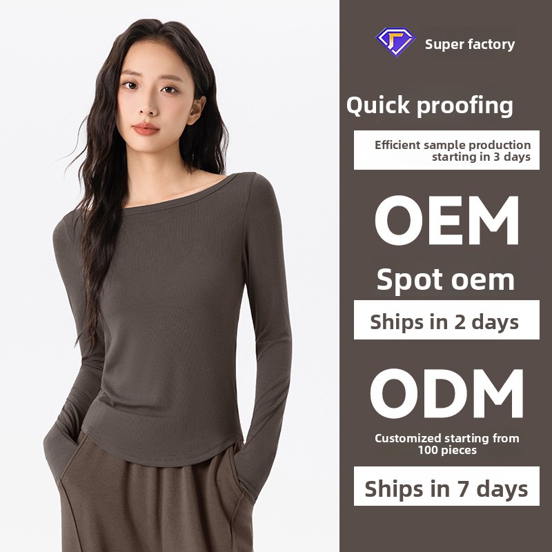 Custom Solid Simple Women's Yoga Top Sportswear Slim Fit Long Sleeve Soft Breathable for Fitness