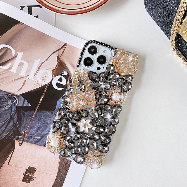 Hot Sale in USA Rhinestone Crown Luxury Mobile Phone Bags & Cases for iPhone 13 Pro Max Custom Designer Phone Case for iPhone 12