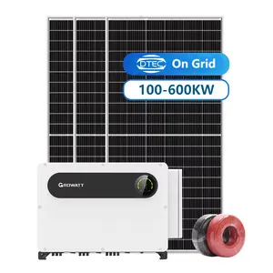 מכירה חמה 100KW מערכת חשמל סולארית קשורה לרשת 200KW מונו-גביש סיליקון פאנל סולארי מערכת ביתית MPPT שימוש ביתי קרקעי