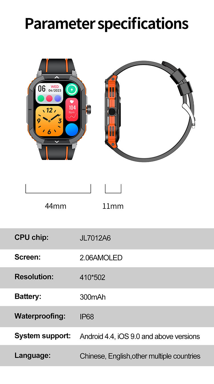 HK56 Smart Watch IP68 Waterproof, NFC, and AMOLED Display