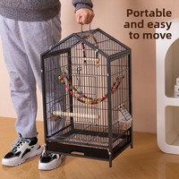 VaryWell Grande Cage à Oiseaux en Métal pour Nymphées, Perroquets, Pinsons - Cage de Reproduction Spacieuse de Luxe avec Conception Anti-Escape, Villa pour Oiseaux