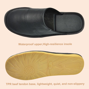 Pantofole da <span class=keywords><strong>Casa</strong></span> per <span class=keywords><strong>Uomo</strong></span> in Vera <span class=keywords><strong>Pelle</strong></span> con Suola in Tendine di Manzo di Grandi Dimensioni per Interni ed Esterni - Product Image 3