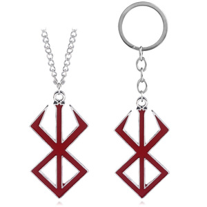 WOWEI Anime <span class=keywords><strong>Berserk</strong></span> Legend Overlord Egg Guts Collier Marque Guerrier Porte-clés en métal Pendentif Cartoon Badge - Product Image 1
