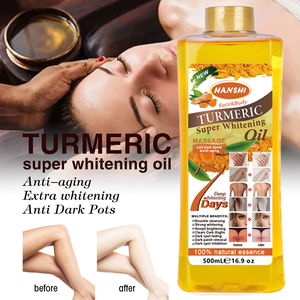 Huile de massage super blanchissante 7 jours au curcuma, papaye, carotte et amande, correcteur de taches brunes, anti-âge, 500 ml - Product Image 1