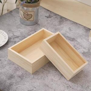 Caja de almacenamiento de madera, caja rectangular de madera maciza para joyería, organizador para el hogar con parte superior abierta, contenedor decorativo - Product Image 2