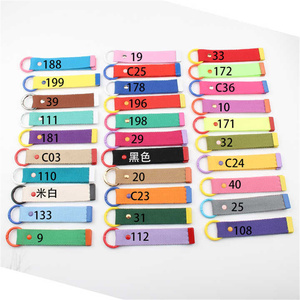 Correa de algodón en blanco personalizada para muñeca, llavero con cinturón, nombre de mano, correa de etiqueta para bolso con anillo redondo, llavero tejido <span class=keywords><strong>Cavas</strong></span>, cordón para muñeca - Product Image 5