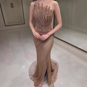 Sharon Said SS528キラキラクリスタル高級ドバイキャラメルマーメイドイブニングドレス2025女性ウェディングプロムパーティーガウン - Product Image 3