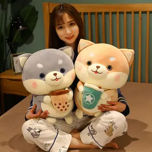 หมอนกอดสุนัขสุดนุ่ม20 35cm Boba Shiba Inu ของเล่นตุ๊กตาสัตว์น่ารักของขวัญ