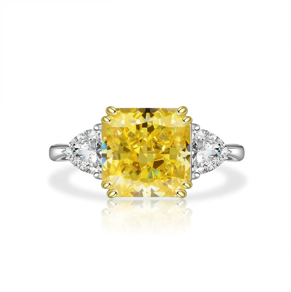 Dr. Jewelry – bagues de luxe en argent Sterling 925 5A + zircone cubique de haute qualité, carrées en diamant rose pour bijoux de mariage