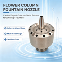 Boquilla de fuente de columna de flores moderna comercial de acero inoxidable con chorro de agua en capas para paisajismo y piscinas