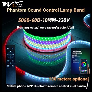 Striscia <span class=keywords><strong>LED</strong></span> RGBIC ad Alta Tensione AC110V <span class=keywords><strong>220V</strong></span>, Controllo tramite APP/Telecomando/Voce, Programmabile, Ripresa a Punti di Riferimento, Autoadesiva in Silicone - Product Image 2