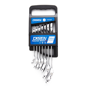 DISEN 7-Piece Ratchet Wrench <b>Set</b> <b>Metric</b> Chrome Vanadium Steel Double End Manual Tools - Product Image 2