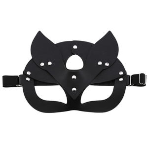 Máscara de ojo de cuero con cuello Punk para mujer, Cosplay de <span class=keywords><strong>Catwoman</strong></span>, fiesta de Halloween con remache - Product Image 2