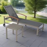 Chaise longue moderne en aluminium de qualité supérieure, résistante, de qualité hôtelière, pour usage extérieur, plage, terrasse, villa de luxe, spa