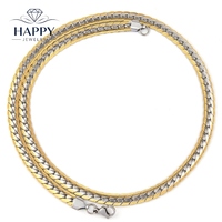 Collier chaîne cubaine en acier inoxydable pour hommes, design NK, plat, gaufré, plaqué sous vide, vente en gros pour la bijouterie