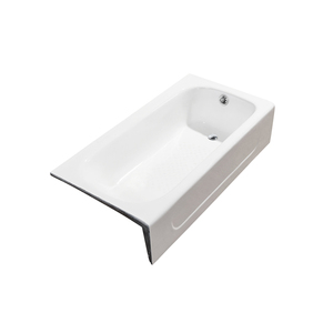Bañera de hierro fundido Alcove de 60'' con frente de revestimiento, desagüe reversible - Product Image 3