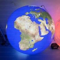 Globe terrestre gonflable géant de 1,5 m 2 m, carte du monde, ballon en PVC, décoration publicitaire, globe terrestre gonflable géant avec lumière LED