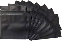 Lot de 100 sacs en mylar noir mat anti-odeur refermables de 3 x 4 pouces, pochettes en aluminium avec encoche de déchirure, sacs plats pour échantillons et conservation des aliments