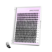 Vente en gros de faux cils en grappe, style naturel, en cheveux synthétiques, noirs naturels, faits à la main, réutilisables, sans cruauté animale