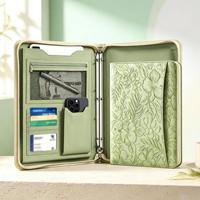 Carpeta Portadocumentos con Anillas en Espiral A4 de Cuero PU OEM, Organizador de Documentos, Portafolio para Regalos Empresariales y Personales