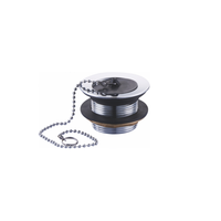 Accessoires de plomberie modernes - Tuyau de vidange escamotable chromé avec bouchon en caoutchouc G 1 1/4 pouce - Facile à installer