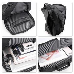 Logotipo personalizado multifunción impermeable PU poliéster portátil <span class=keywords><strong>mochila</strong></span> de viaje de negocios cierre de cremallera diseño elegante cojín de aire - Product Image 3