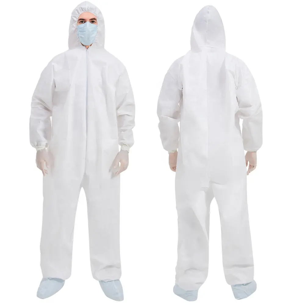 In Stock PPE Disposable Chemical Suites Protective Suit Microporous Coverall