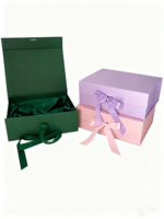 Cadeau de luxe mat magnétique pliable recyclable impression de logo personnalisé boîte de rouge à lèvres de parfum cosmétiques en papier vert boîte de baume à lèvres