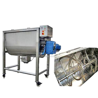 Mélangeur à ruban automatique en acier inoxydable 100kg/200kg/300kg avec moteur et engrenage, mélangeur horizontal pour le mélange de poudres