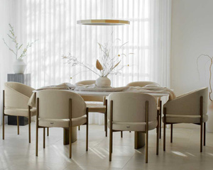 Wholesale New Arrival Italian Marble Slab Surface <b>Dining</b> <b>Table</b> Set Luxury Wood <b>Dining</b> <b>Table</b> Sets 6 Chairs Italian <b>Dining</b> <b>Table</b> S - Product Image 1