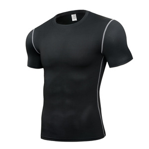Camicia di compressione all'ingrosso da uomo elastico ad asciugatura rapida da uomo a manica corta t-Shirt sport Fitness collant - Product Image 3
