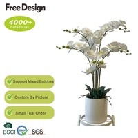 Plante d'orchidée artificielle en tissu, faite à la main, imperméable, pour la décoration moderne de la maison et du bureau, Pâques, remise de diplôme