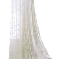 Tissu de rideau en voile transparent tricoté, teint en fil, brodé, léger et doux, 40S40S, 100% polyester