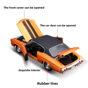 <span class=keywords><strong>Maisto</strong></span> Hot Wheels <span class=keywords><strong>1</strong></span>:<span class=keywords><strong>18</strong></span> 1971 SS454 Sport Coupe, Modelo de Aleación Fundida a Presión, Miniatura de Auto Clásico, Juguete para Niños, Regalo Coleccionable para Niños - Product Image 4