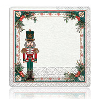 Tapis de table carré style patchwork motif cabane bonhomme de neige et cadre floral, pour jeu de mahjong américain, idéal pour les jeux d'intérieur de Noël