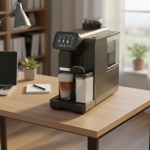 Machine <span class=keywords><strong>à</strong></span> <span class=keywords><strong>café</strong></span> électrique intelligente 19 bars entièrement automatique programmable avec <span class=keywords><strong>moulin</strong></span> intégré réglable et mousseur <span class=keywords><strong>à</strong></span> lait manuel <span class=keywords><strong>à</strong></span> vapeur - Product Image 2