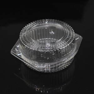 Disposable round clear plastic blister clamshell fruit salad container packaging box