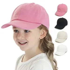 Custom Logo Blank Solid Cotton Soft Plain Gorras Children Baby Sport Cap Kids Baseball Cap