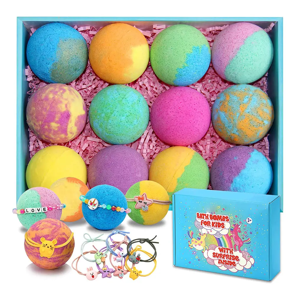 Msds/100% ingredienti naturali sorpresa per bambini Spa di lusso palle di filing Set palline fatte a mano a bolle di bolle ragazze ragazzi giocattoli bombe da bagno