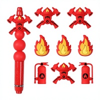 Perles en vrac 3D en PVC et silicone, motif dessin animé extincteur et masque de pompier, pour accessoires de stylos DIY - Nouveauté en gros