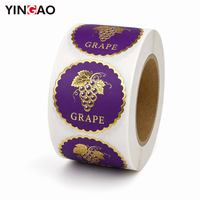 Autocollants personnalisés Yingao imperméables, autocollants en feuille d'or pour fruits, autocollants adhésifs imperméables, logo personnalisé, autocollants d'emballage