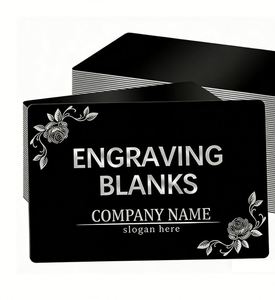 Cartes vierges pour gravure au laser avec logo personnalisé, cartes de visite en métal noir aluminium - Product Image 1