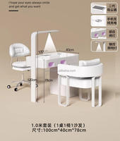 Mobilier moderne de salon luxe blanc sur mesure avec lampe clou poste de travail table de manucure avec aspirateur