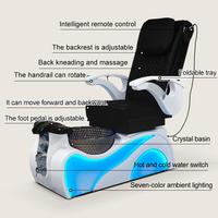 Fauteuil de pédicure de luxe avec commande à 4 moteurs, éclairage LED et logo personnalisable pour institut de beauté