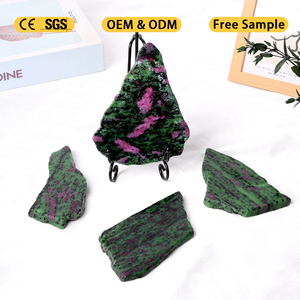 แผ่นหินรูบี้โซไซต์ธรรมชาติขัดเงาสำหรับตกแต่ง ขายส่ง - Product Image 4