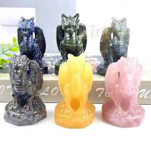 Cristallo di <span class=keywords><strong>energia</strong></span> naturale 7-8cm di alta qualità drago volante Multi materiale di pietra intaglio artigianale per bambini regalo decorazione - Product Image 2