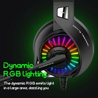Casque de jeu filaire avec microphone rotatif, écouteurs stéréo supra-auriculaires, Audifonos avec éclairage RVB pour les joueurs PC/PS5/Xbox