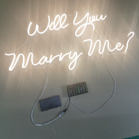 LED Neon Light PVC Panneau anglais pour mariage Avatar Anniversaire Mot lumineux Publicité 'Marry Me' Signe de proposition