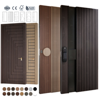 Porte d'entrée principale en bois moderne sur mesure de style américain avec vitrage pour la sécurité de la maison, porte pivotante extérieure en bois