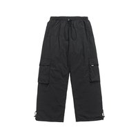 Pantalon cargo en duvet pour homme, coupe large, taille élastique, cordon de serrage, poches à rabat, chaud pour l'hiver, grandes tailles, surdimensionné, 6XL